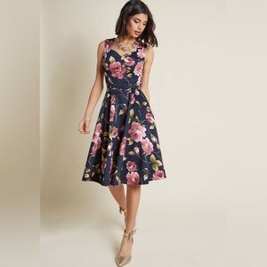 Navy floral dress